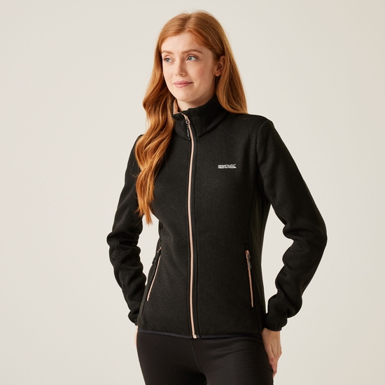Women's Newhill Full Zip Fleece | Black Warm Taupe