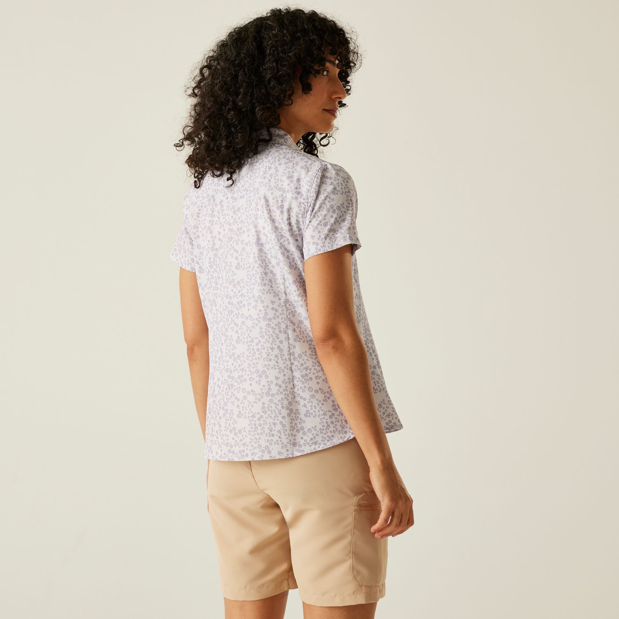 Women's Travel Packaway Short Sleeve Shirt | Lilac Hint Meadow Print
