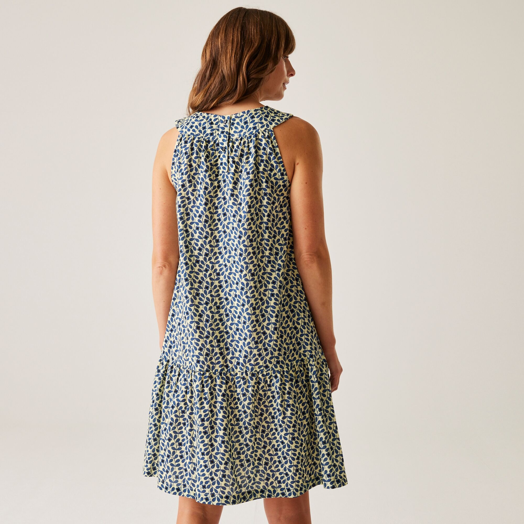 Orla Kiely Summer Sleeveless Dress II | Jasmine Flower Blue
