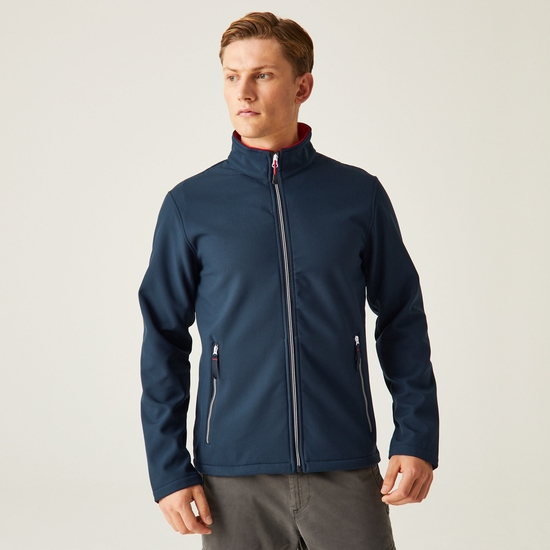 Men's Ascender 2 Layer Softshell Jacket | Navy Classic Red