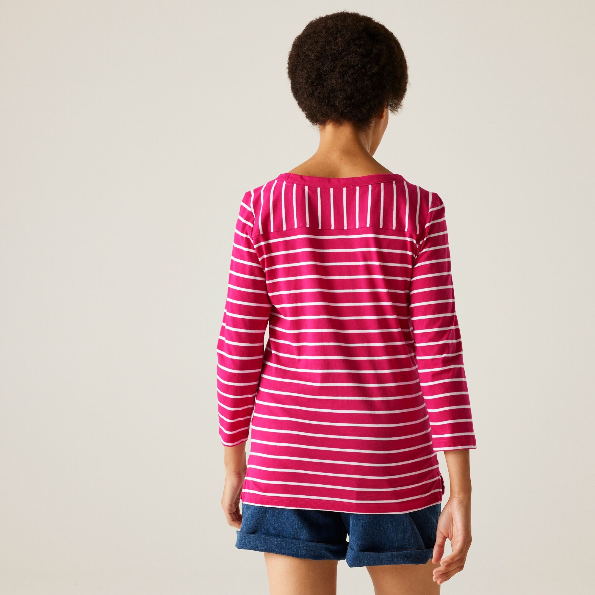 Women's Bayletta II 3/4 Sleeve Top | Pink Fusion White Stripe