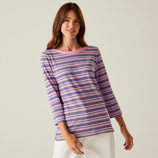 Women's Bayletta II 3/4 Sleeve Top | Soft Pink Multi Stripe