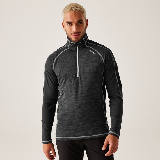 Men's Hepley Half Zip Lightweight Fleece | Ash Black