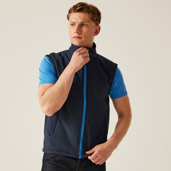 Men's Ablaze Printable Softshell Bodywarmer | Navy French Blue