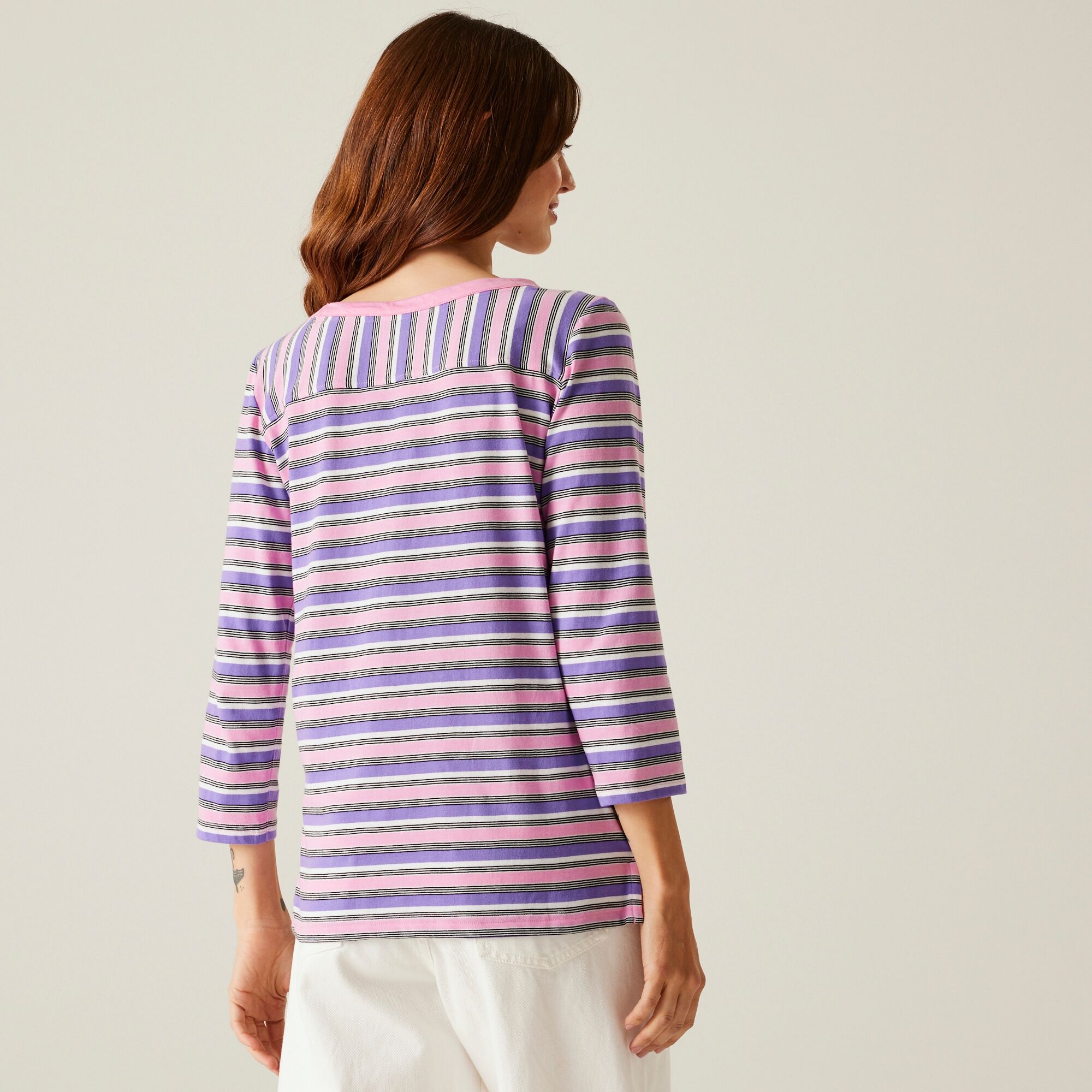 Women's Bayletta II 3/4 Sleeve Top | Soft Pink Multi Stripe