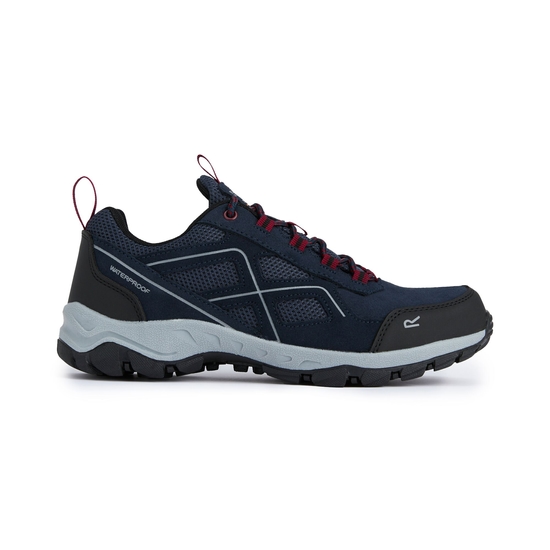 Men's Vendeavour Suede Low Walking Shoes | Navy Rio Red
