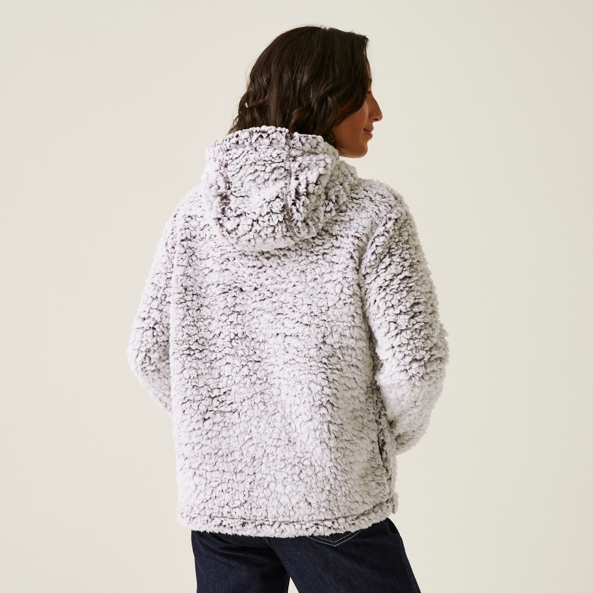 Women's Zelpha Fluffy Hooded Fleece | Deep Plum