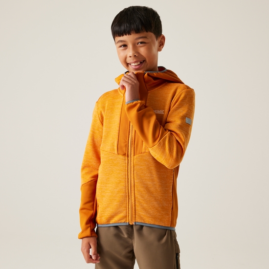Kids' Dissolver X Full Zip Fleece | Bright Marigold Fox Stormy Weather