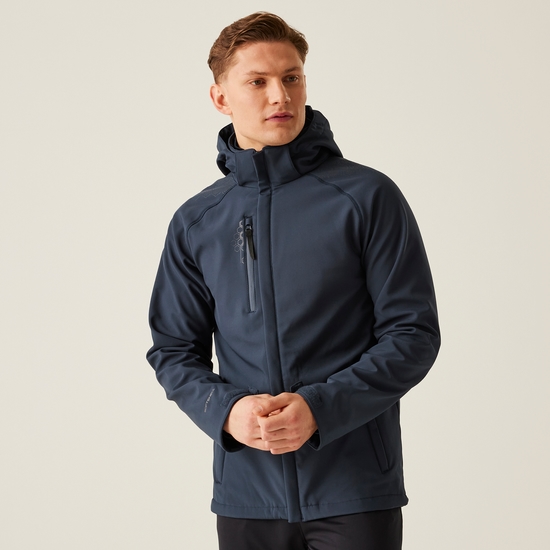 Men's Repeller Lined Softshell Hooded Jacket | Navy