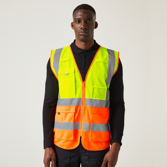 Men's Pro HI-VIS Executive Vest | Yellow Orange