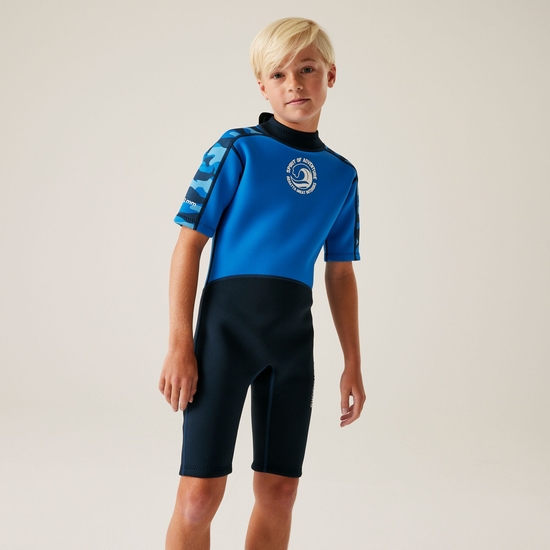 Kids' Wetsuit | Blue Camo Olympian Blue Navy