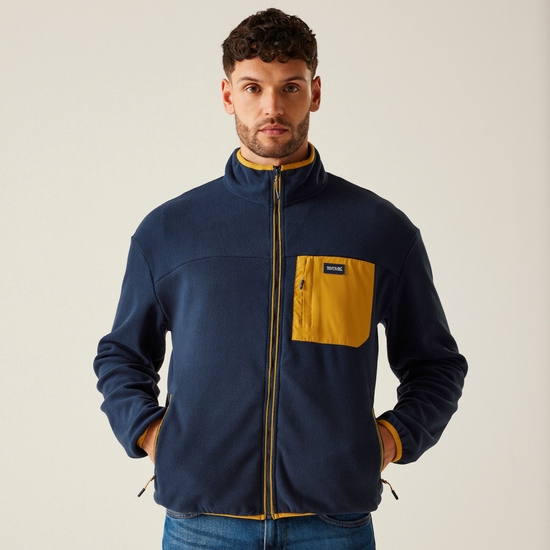 Men's Frankie Full Zip Fleece | Navy Mustard