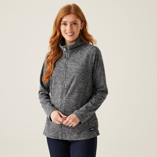 Women's Mayse Full Zip Fleece | Dark Grey Marl