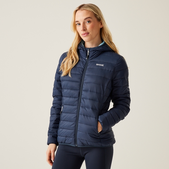 Women's Hooded Marizion Quilted Jacket | Navy Clear Sky