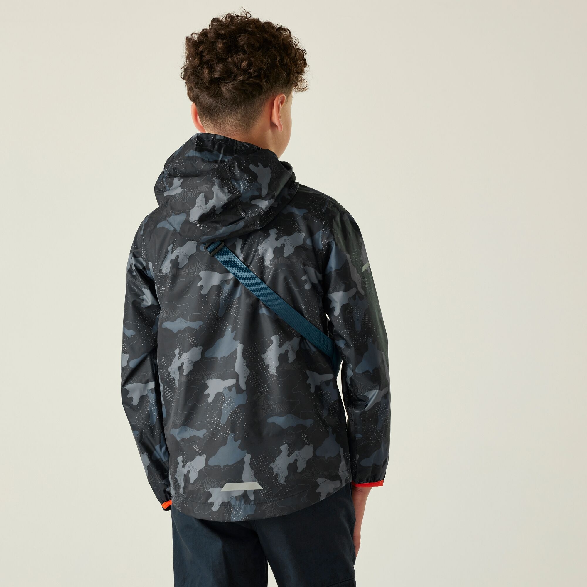 Kids' Printed Lever II Waterpoof Jacket | Navy Tangerine Tango