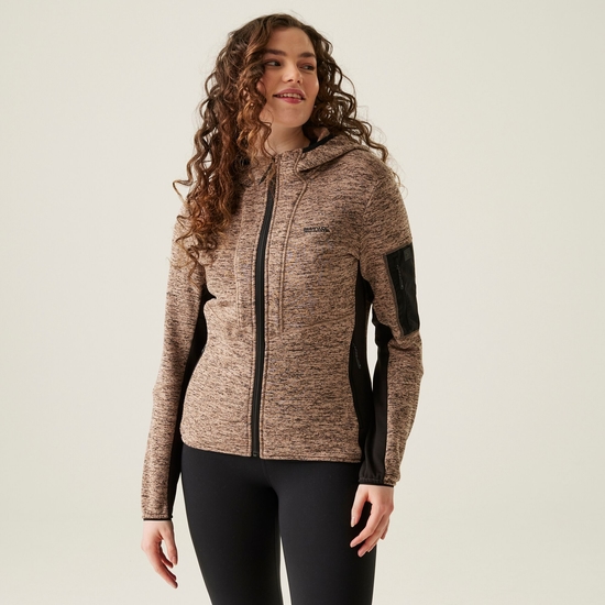 Women's Kemilia Full Zip Fleece | Warm Taupe Black