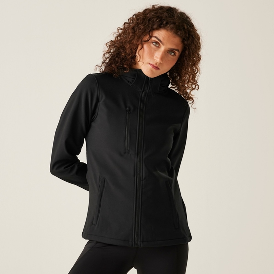 Women's Venturer 3-layer Printable Hooded Softshell Jacket | Black