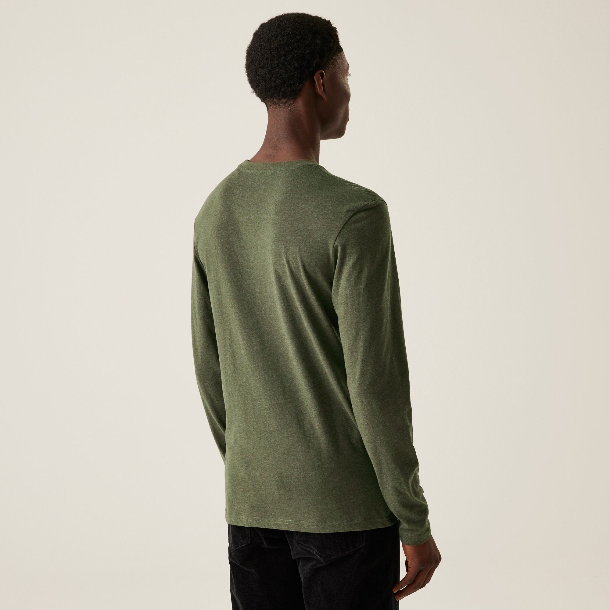 Men's Maylow Long Sleeved T-Shirt | Dark Khaki Marl