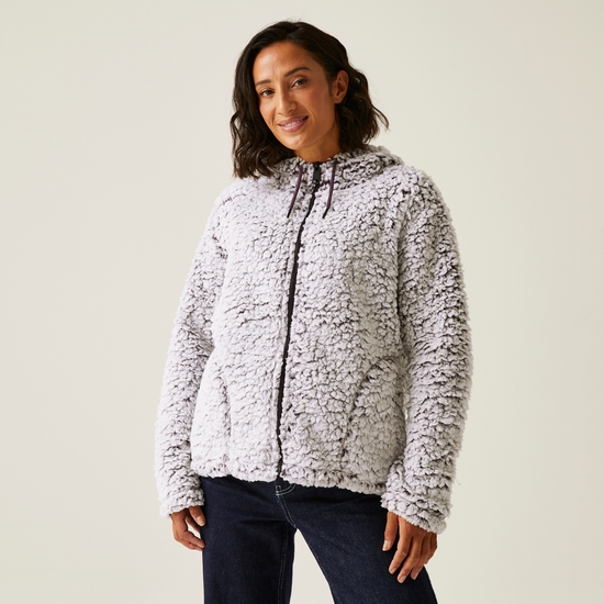 Women's Zelpha Fluffy Hooded Fleece | Deep Plum