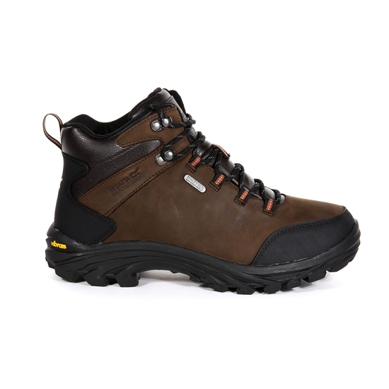 Men's Burrell Leather Waterproof Walking Boots | Peat