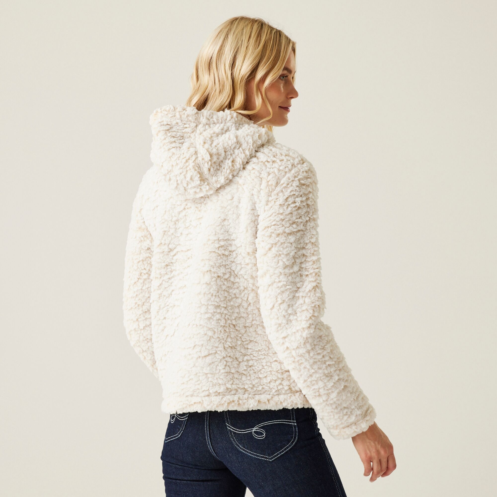 Women's Zelpha Fluffy Hooded Fleece | Light Vanilla