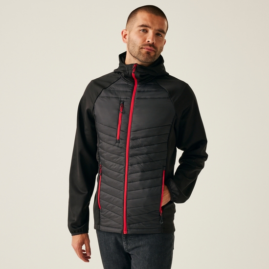 Men's Navigate Hybrid Jacket | Black Classic Red