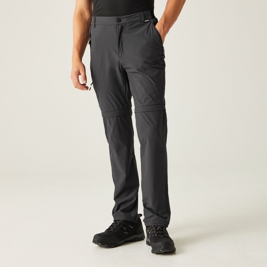 Men's Travel Light Zip Off Packaway Trousers | Ash