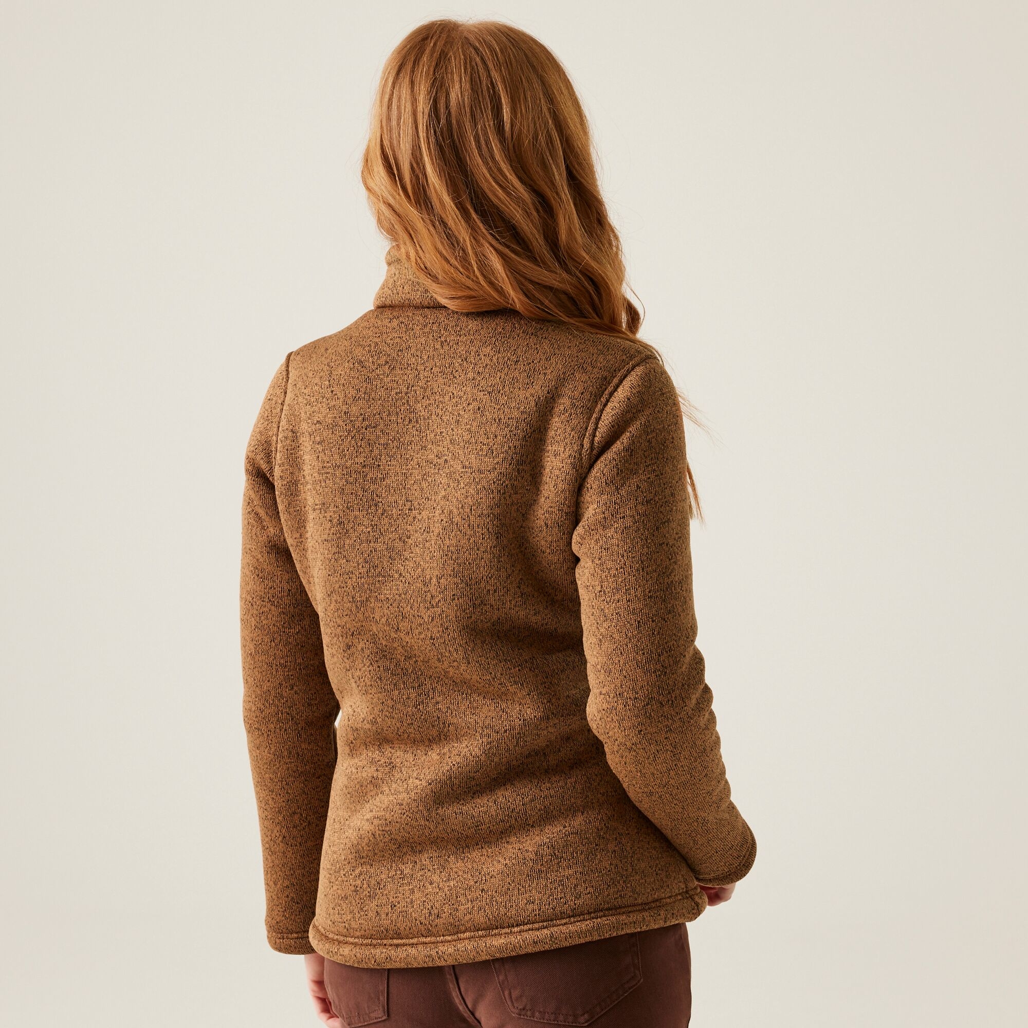 Women's Razia II Full Zip Bonded Fleece | Bran Brown(Light Vanilla)