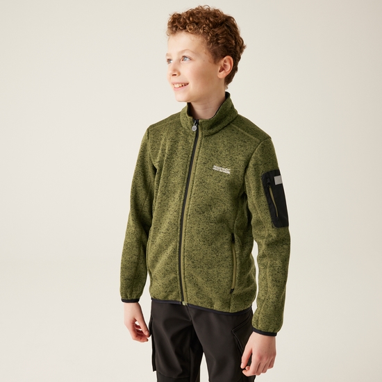 Kids' Newhill Full Zip Fleece | Nephrite Green Black