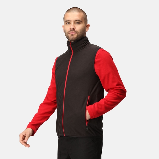 Men's Navigate Fleece Bodywarmer | Black Classic Red