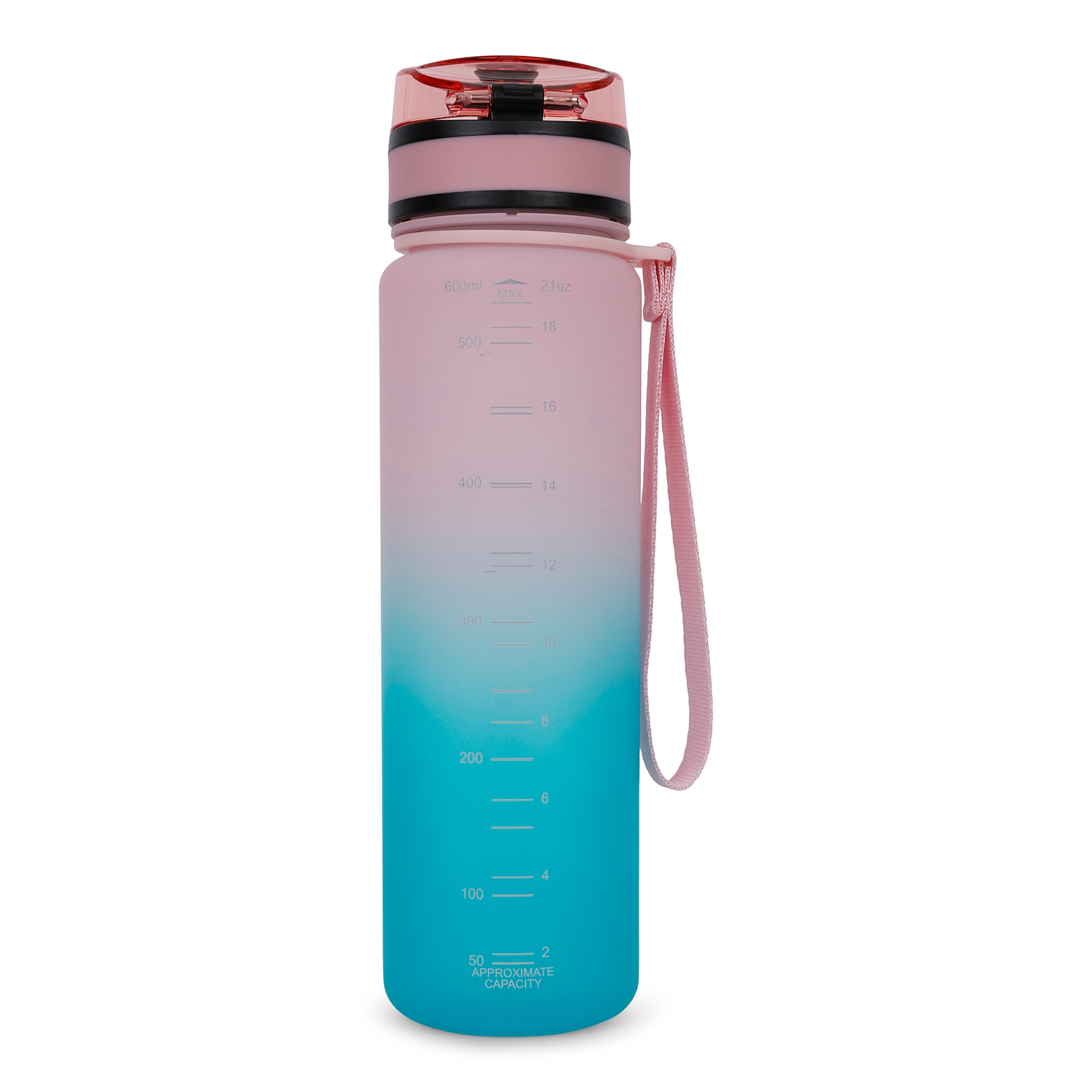0.6 Litre Tritan Flip Lid Bottle | Pink Mist Turquoise