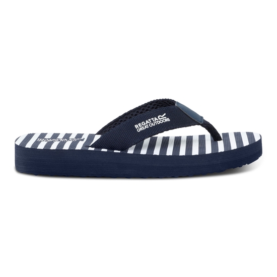 Women's Catarina Flip Flops | Navy White Stripe