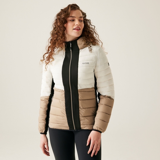 Women's Leedre Hooded Hybrid Jacket | Black Warm Taupe