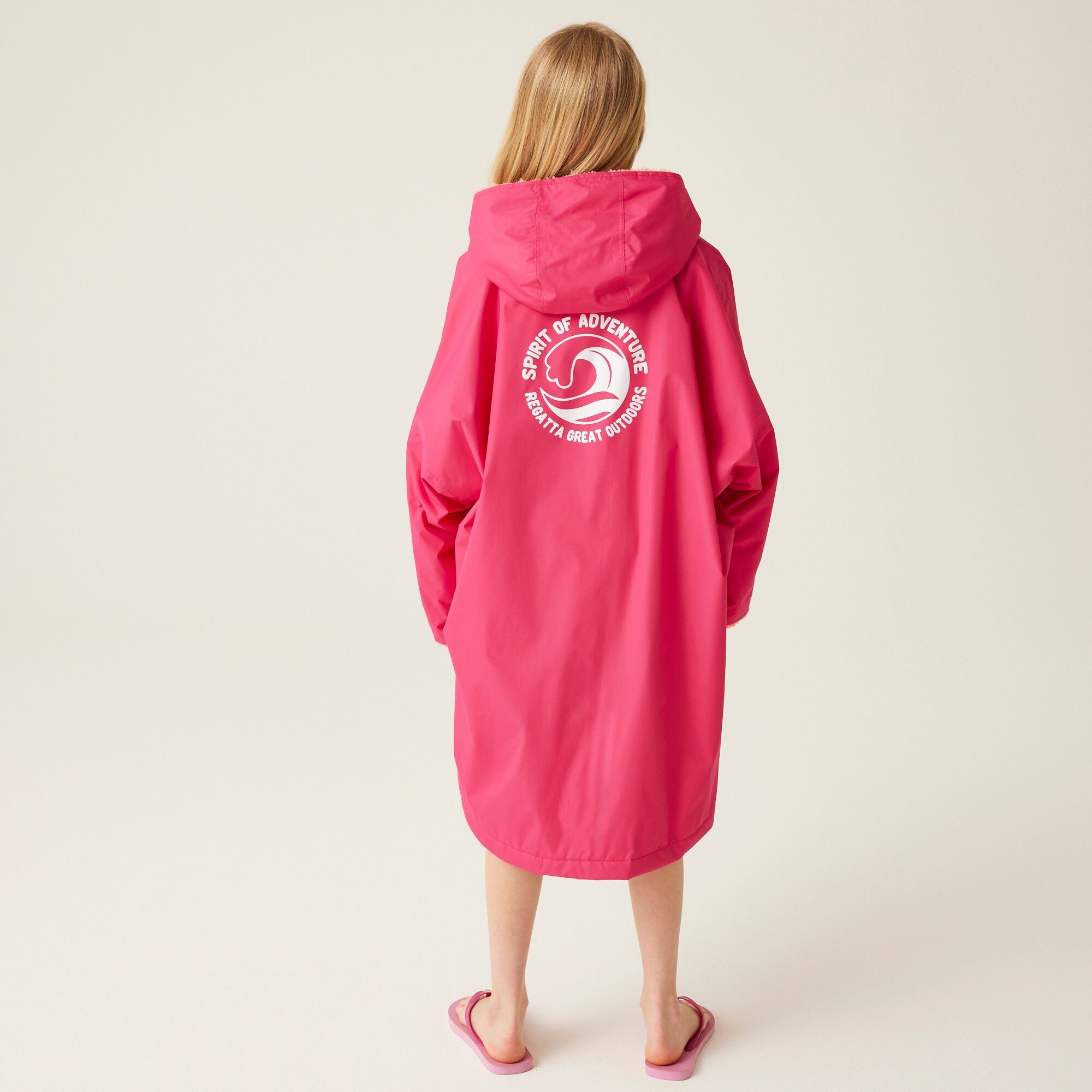 Junior Waterproof Changing Robe | Pink Potion Shell Pink