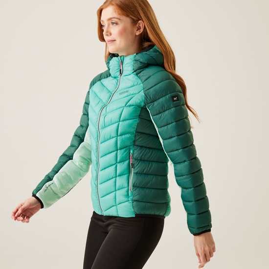 Women's Dalent Quilted Hooded Jacket | Rain Forest Dusty Green