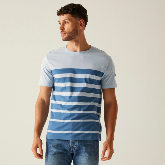 Men's Shorebay III Striped T-Shirt | Skyway Coronet Blue Stripe