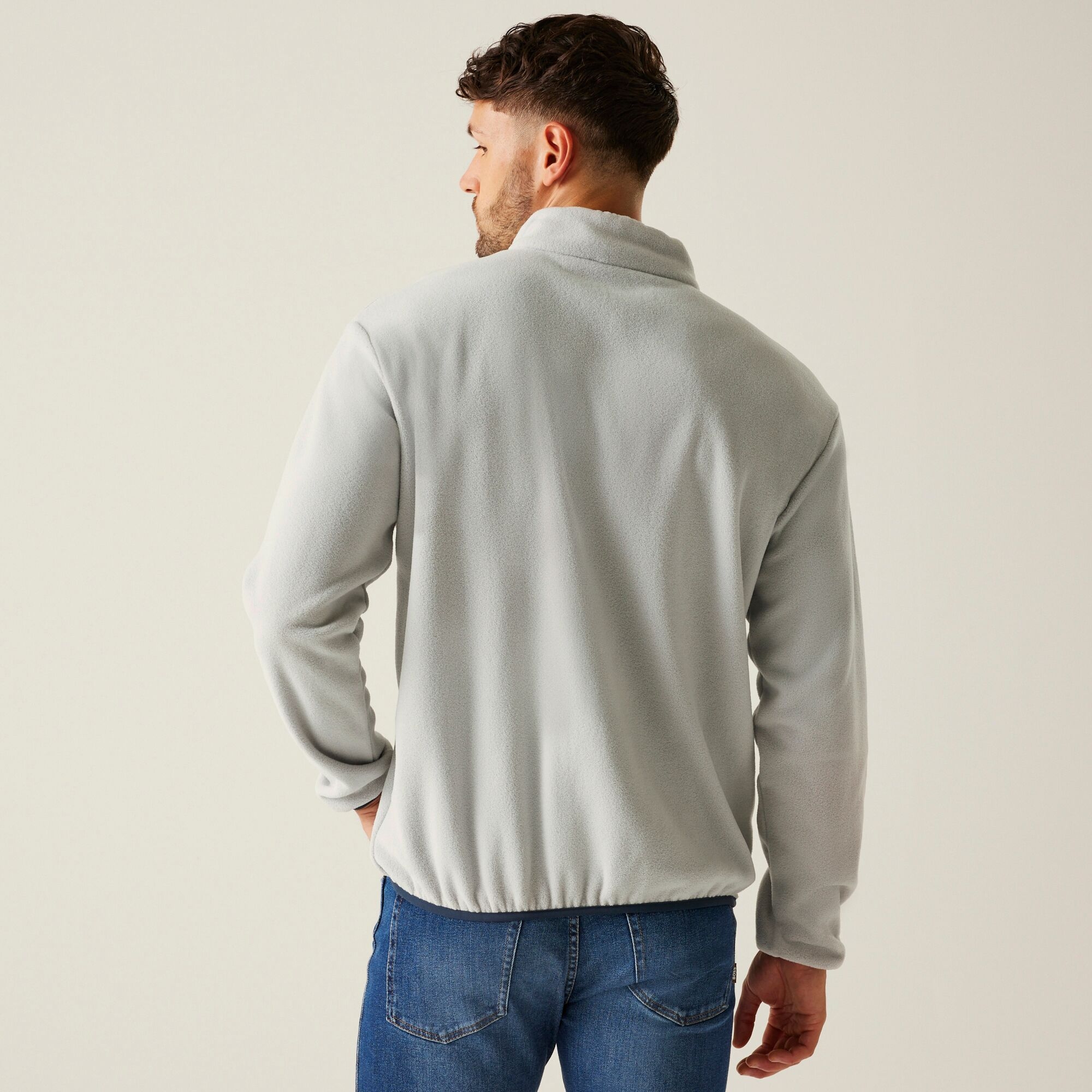 Men's Frankie Half Zip Fleece | Silver Grey Navy