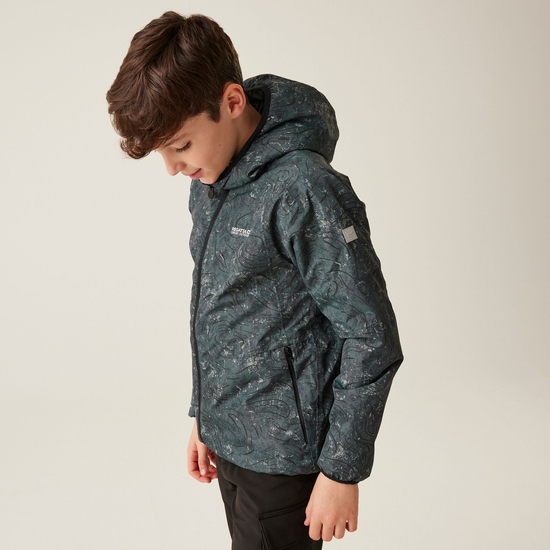 Kids' Volcanics VIII Reflective Jacket | Seal Grey Terrain Print