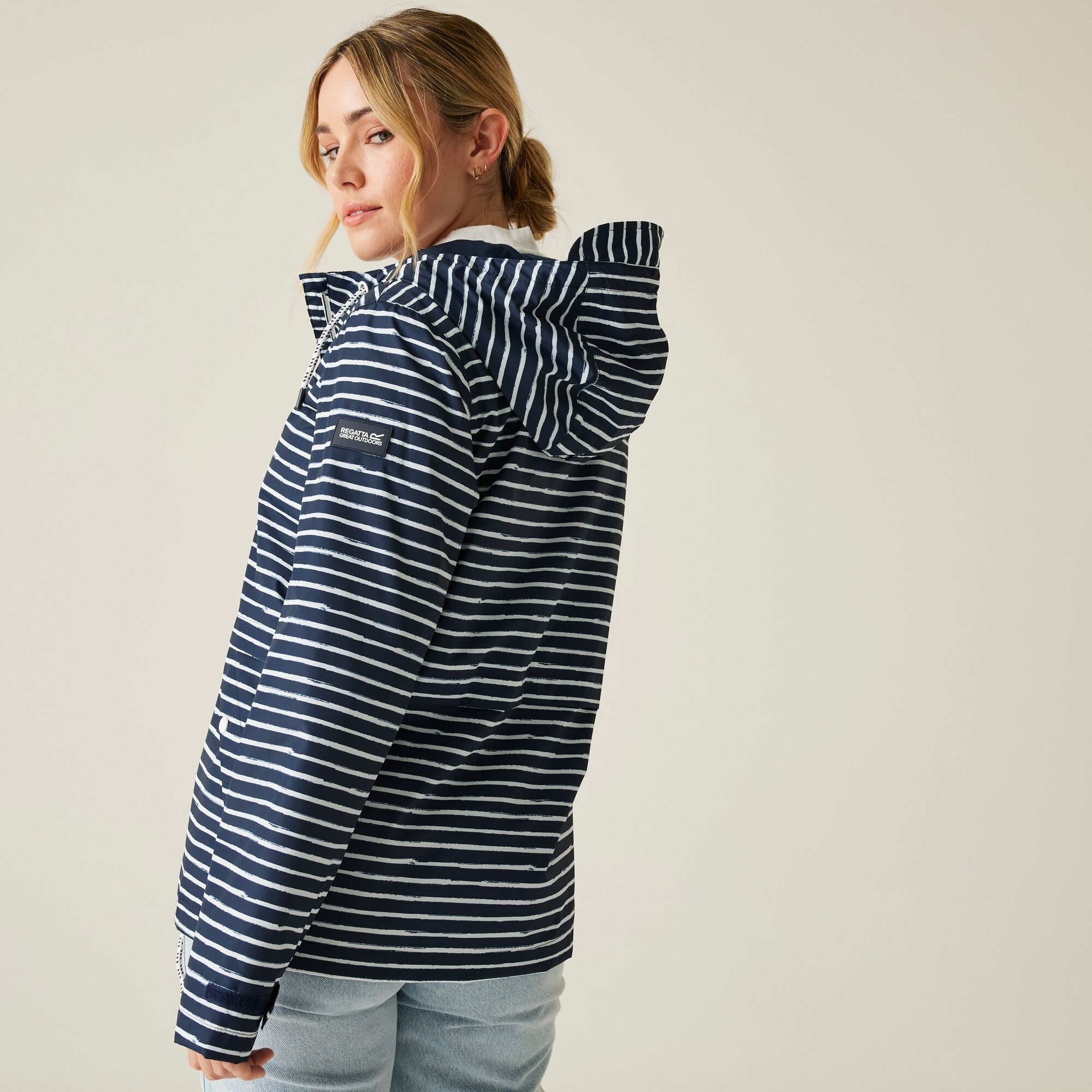 Women's Bayletta II Waterproof Jacket | Navy White Painterly Stripe