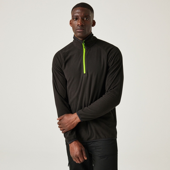 Men's Navigate Half-Zip Fleece | Black Lime Green