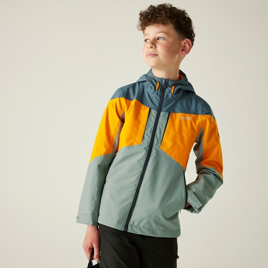 Kids' Highton VI Waterpoof Jacket | Glacier Bright Marigold Stormy Weather