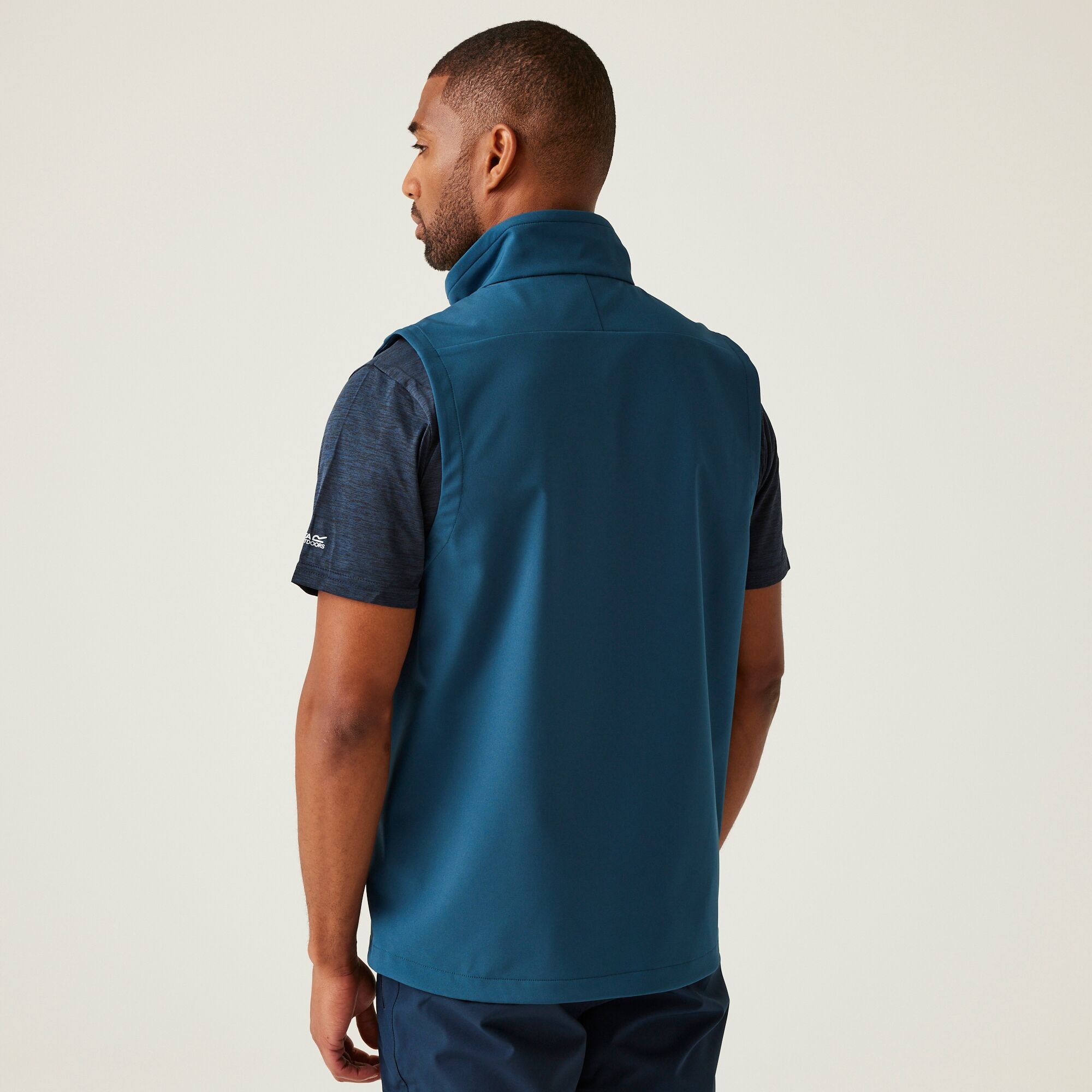 Men's Arana Softshell Gilet | Moonlight Denim Tangerine Tango