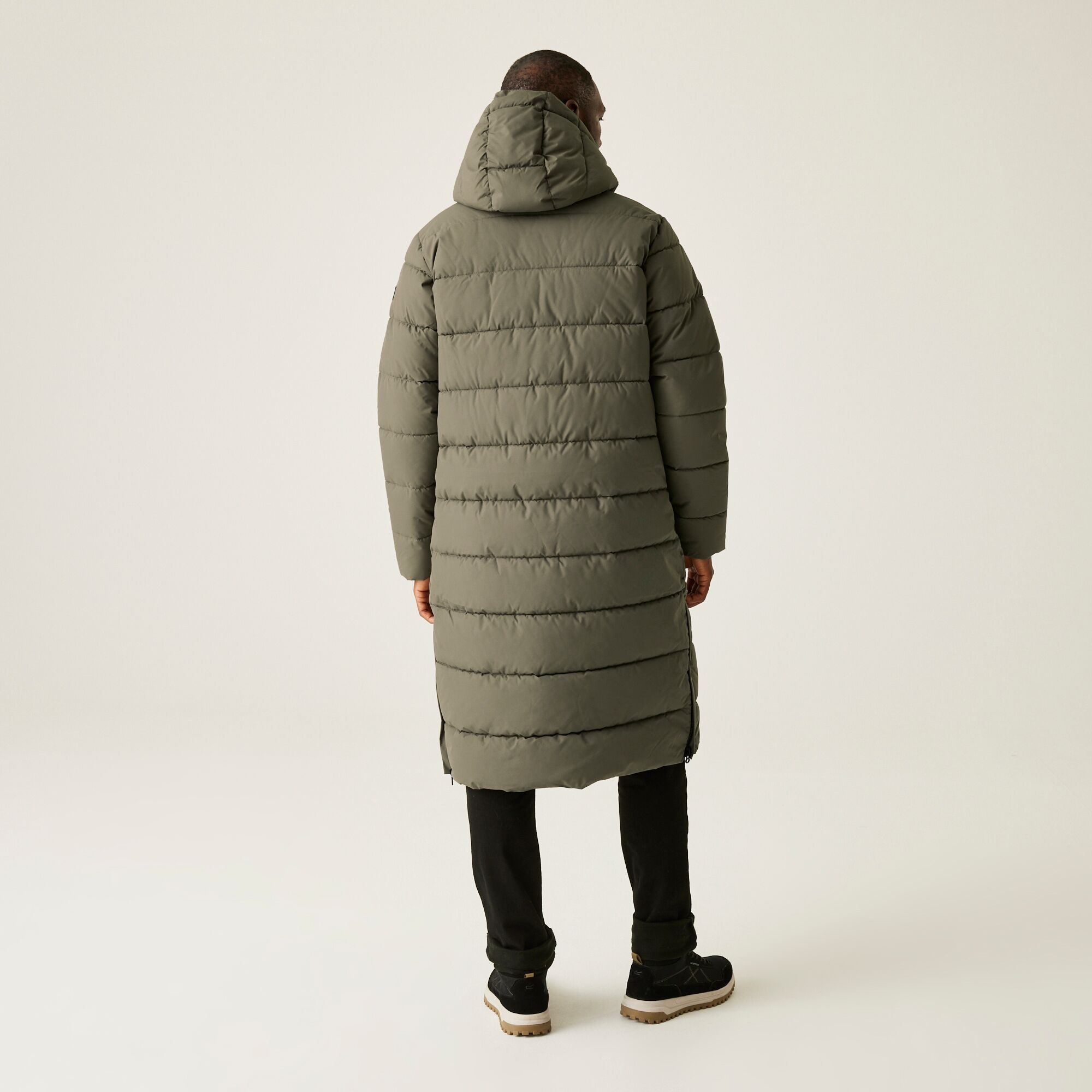 Men's Mottere Longline Padded Jacket | Crocodile Black