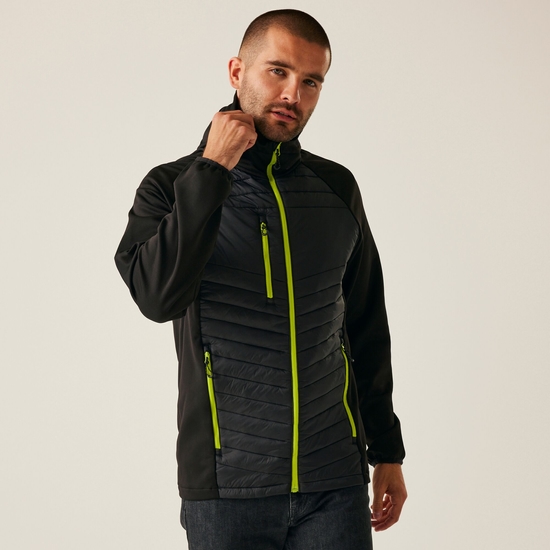 Men's Navigate Hybrid Jacket | Black Lime Green