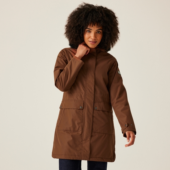 Women's Sabinka II Fur Trim Parka Jacket | Dark Brown