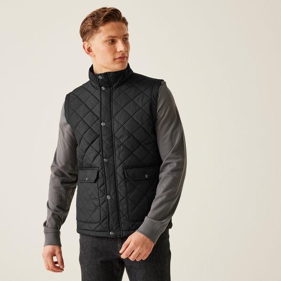Men's Tyler Diamond Quilted Insulated Bodywarmer | Black