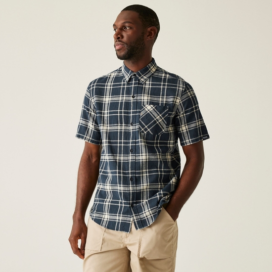 Men's Loran Short Sleeve Shirt | Navy Check