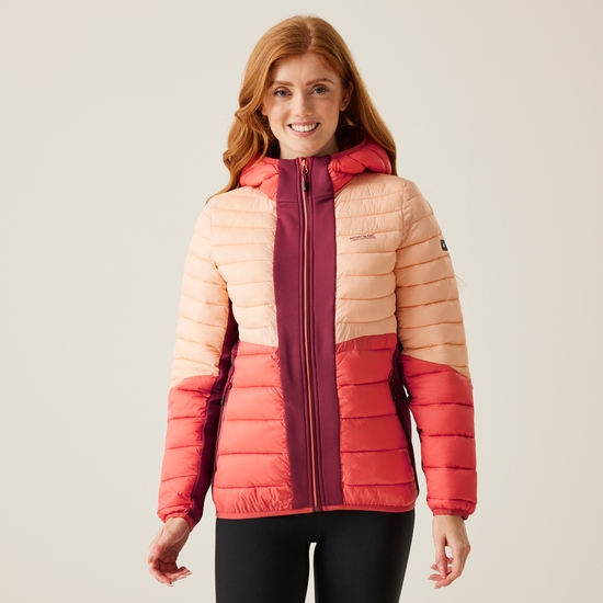 Women's Leedre Hooded Hybrid Jacket | Rumba Red Mineral Red