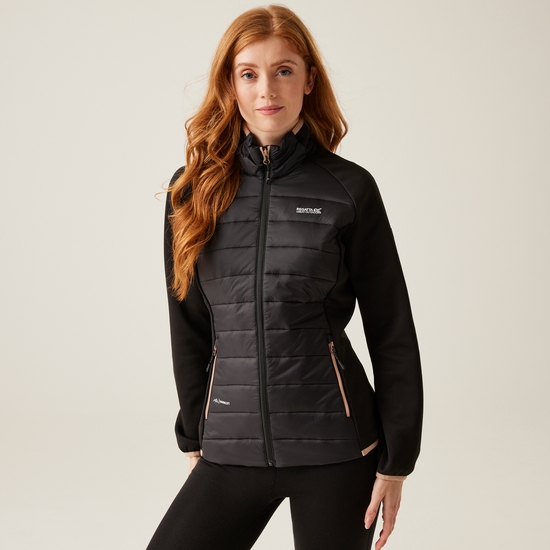 Women's Clumber V Hybrid Jacket | Black Warm Taupe