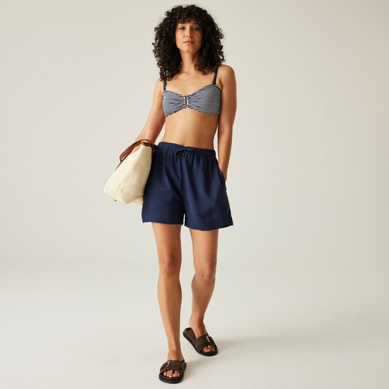 Women's Aceana III Bikini Top | Navy White Seeksucker Stripe